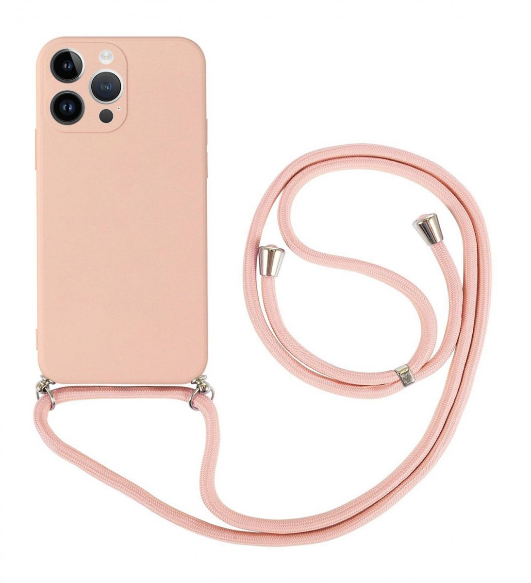 Kryt TopQ iPhone 14 Pro Max ružový so šnúrkou 92651