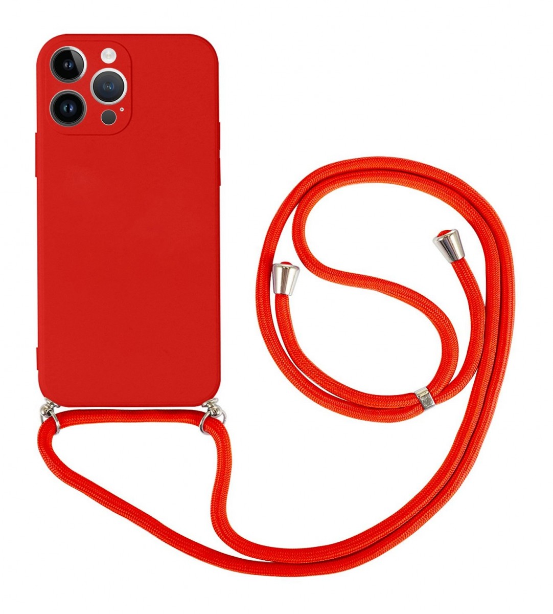Kryt TopQ iPhone 14 Pro Max červený so šnúrkou 92650