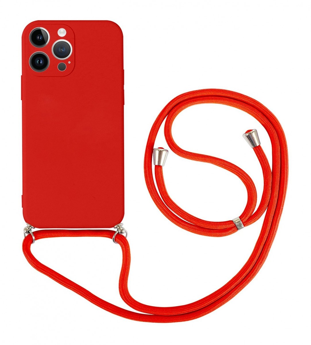 Kryt TopQ iPhone 14 Pro červený so šnúrkou 92647