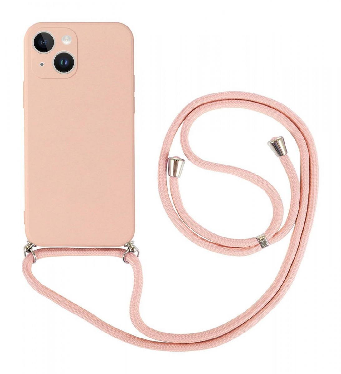 Kryt TopQ iPhone 14 Plus ružový so šnúrkou 92645