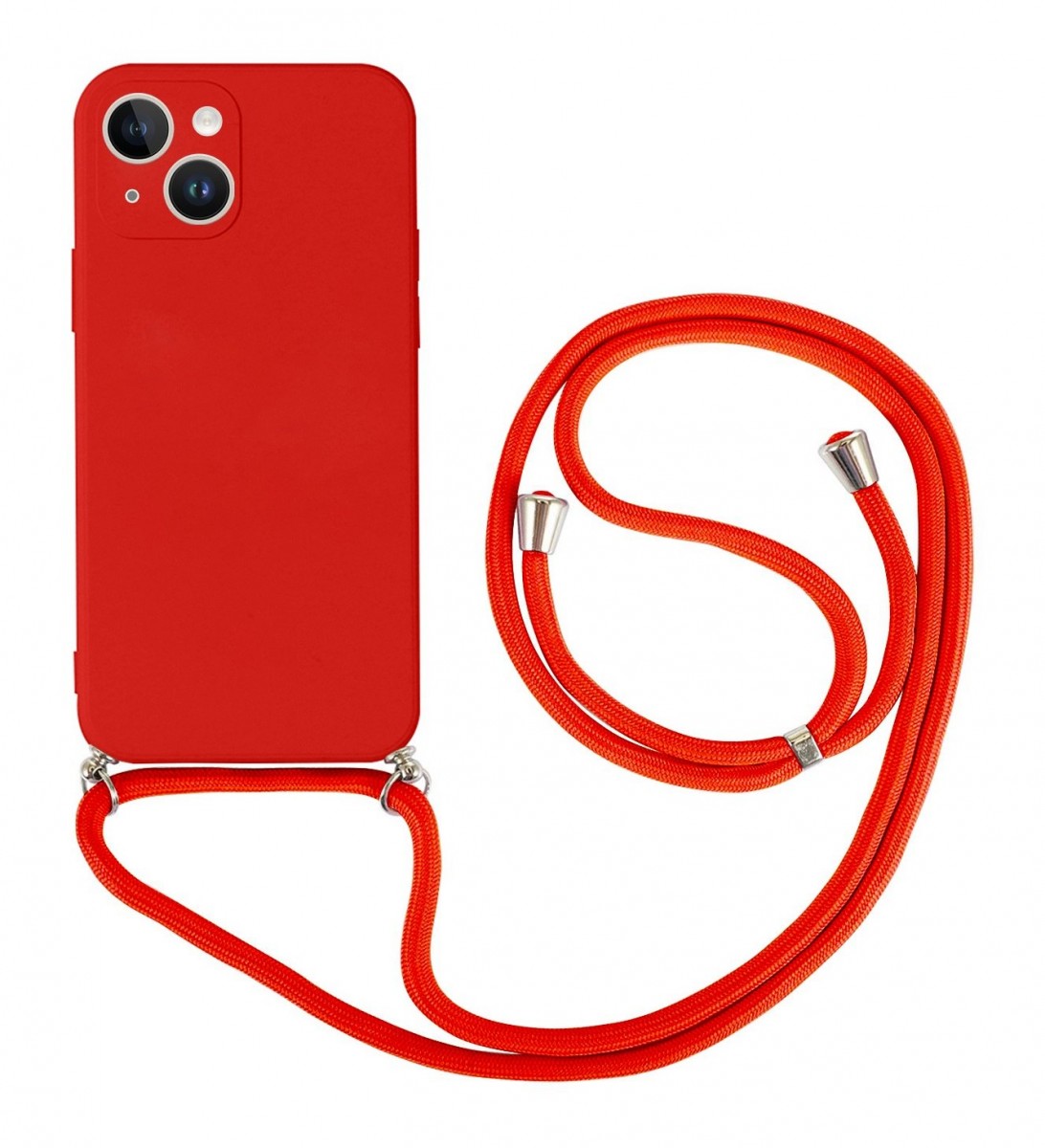 Kryt TopQ iPhone 14 Plus červený so šnúrkou 92643