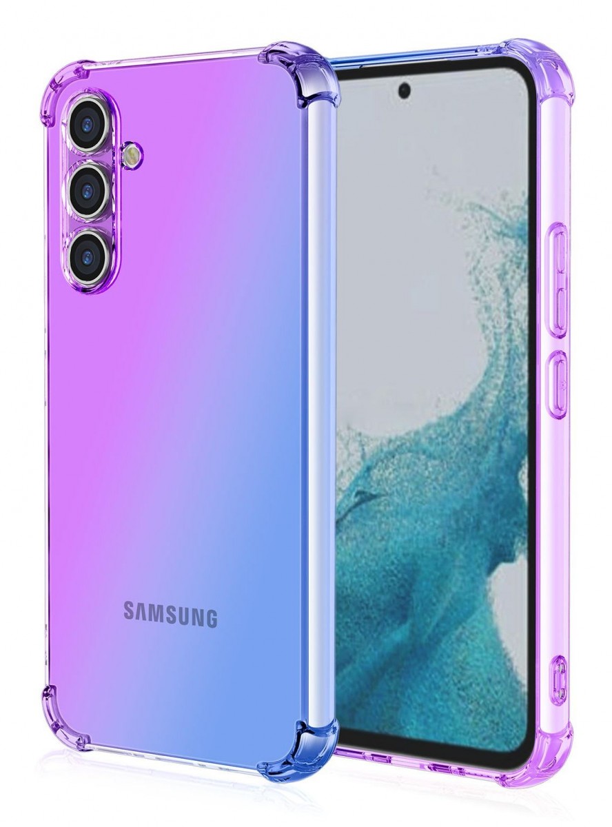 Kryt TopQ Samsung A34 Shock dúhový fialovo-modrý 93347