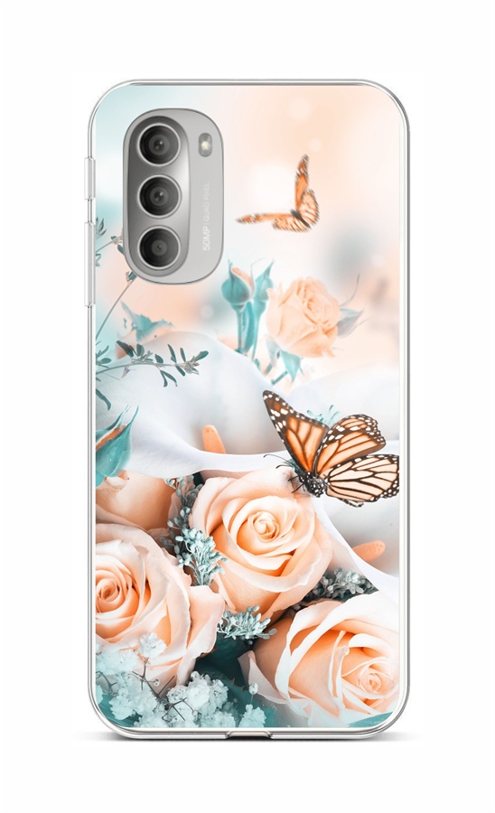 Kryt TopQ Motorola Moto G51 5G Ruže s motýľom 95776