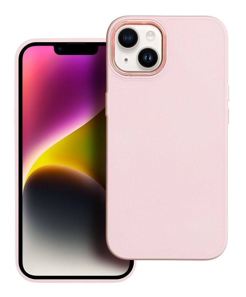 Kryt TopQ Frame iPhone 15 ružový 105049