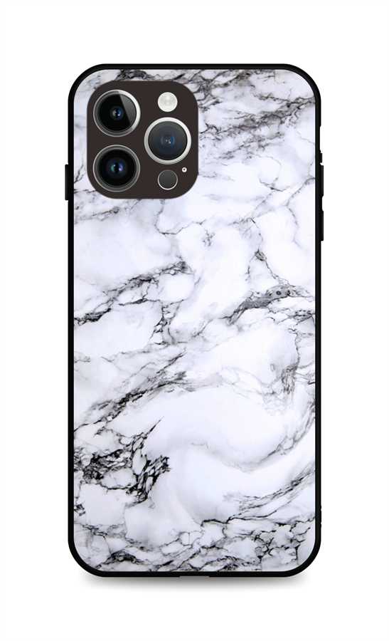 Kryt TopQ LUXURY iPhone 14 Pro pevný Marble White 111290