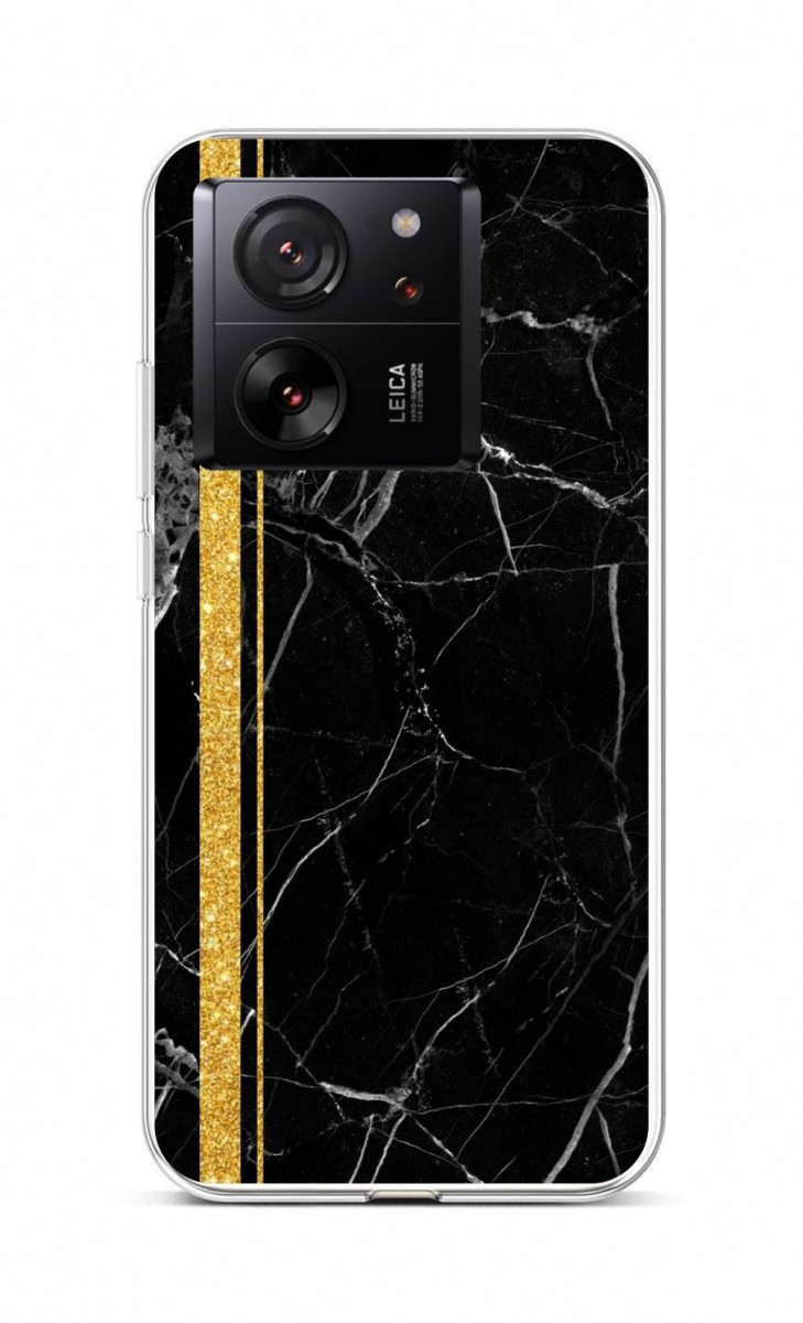 Kryt TopQ STYLE Xiaomi 13T Mramor čierno-zlatý 112467