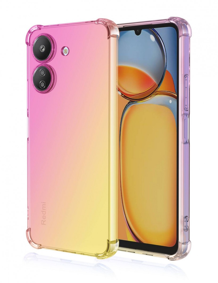 Zadný kryt na Xiaomi Redmi 13C Shock dúhový ružovo-žltý