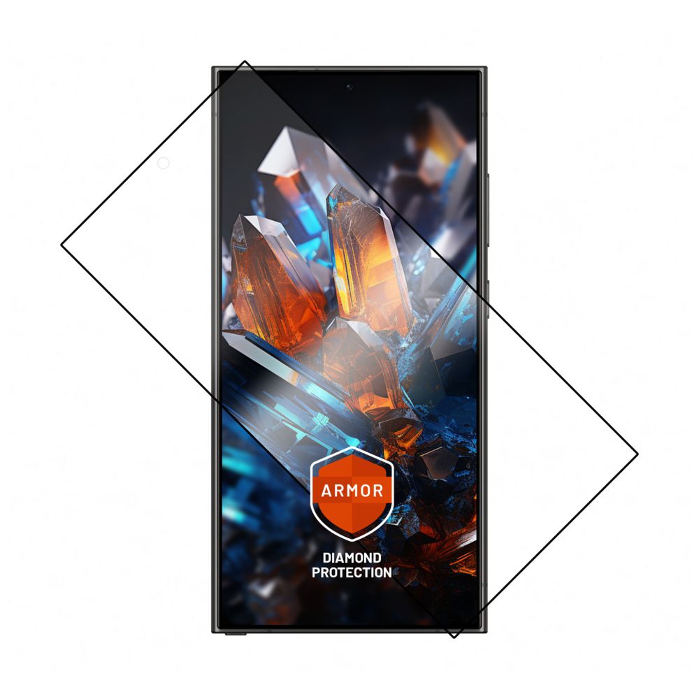 Prémiové ochranné tvrdené sklo FIXED Armor s aplikátorom pre Samsung Galaxy S24 Ultra, čierne