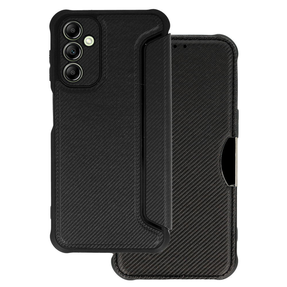 Flipové puzdro TopQ Razor Carbon pre Samsung Galaxy A23 4G/5G čierne