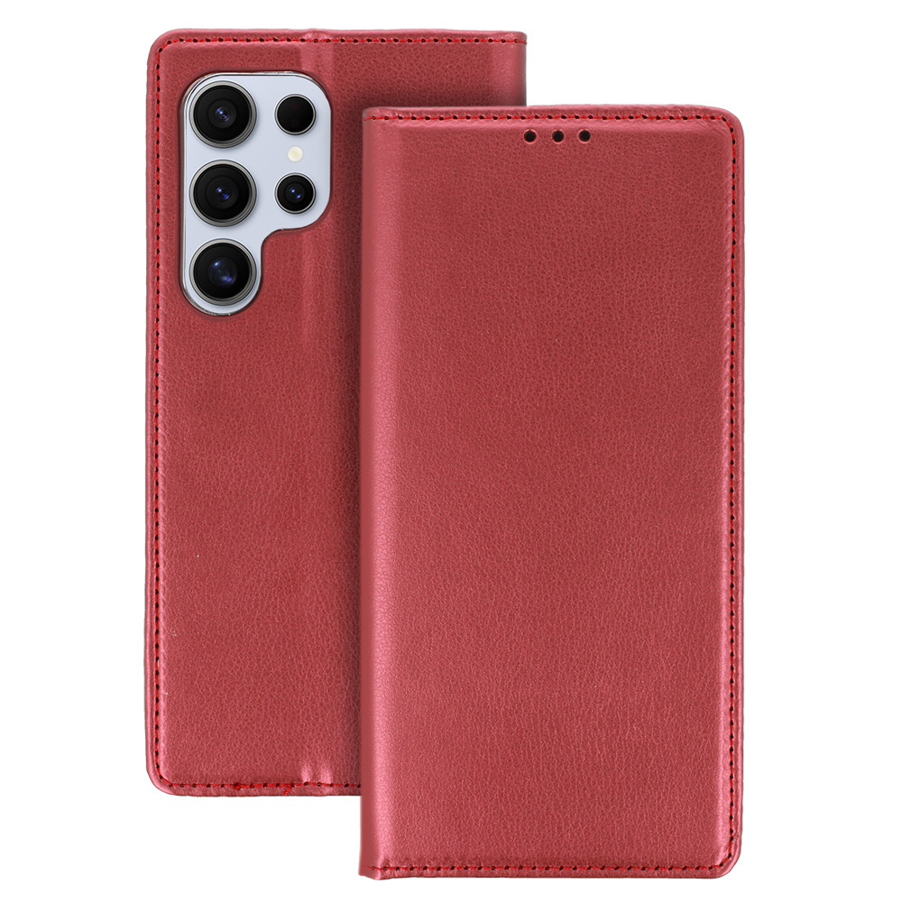 Flipové puzdro Smart Magneto pre Samsung Galaxy S22 Ultra burgundy