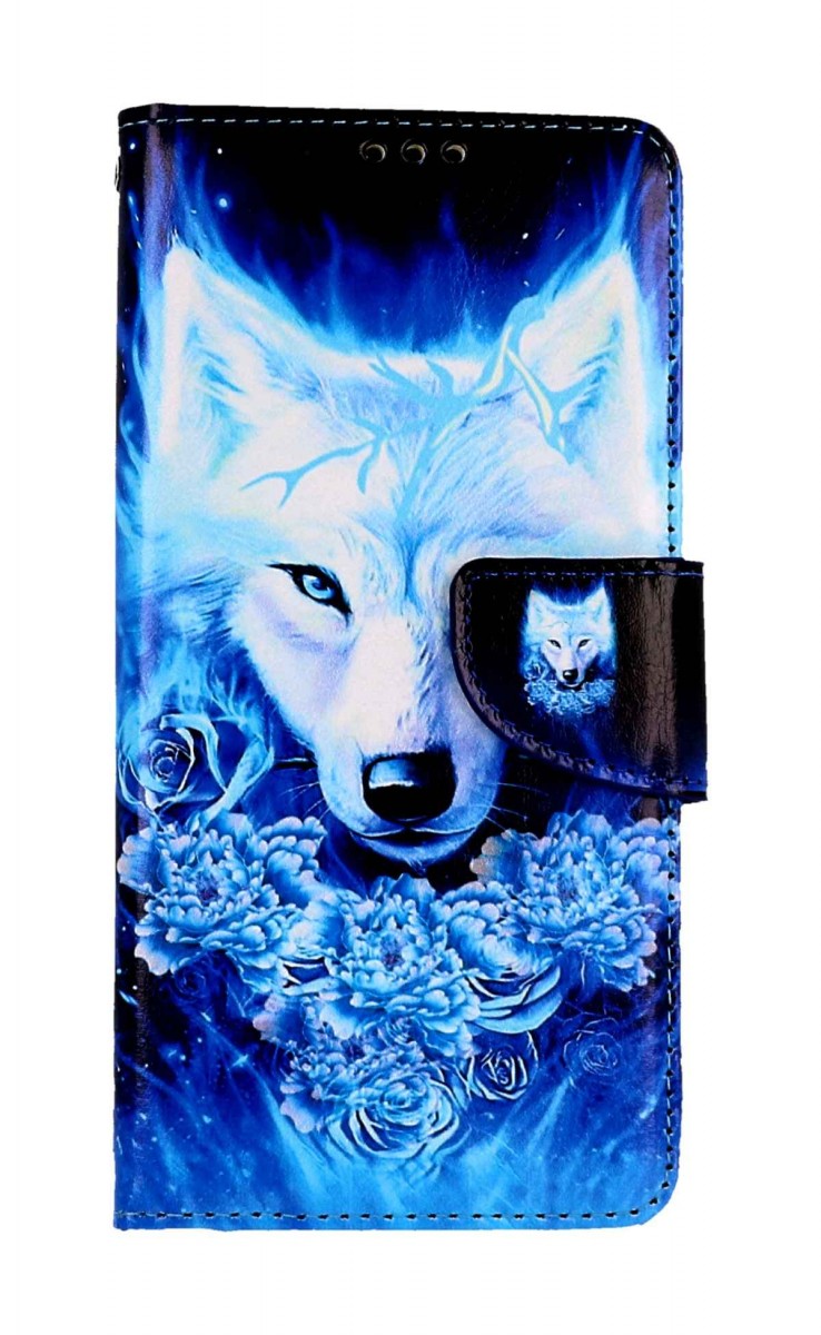 Flipové puzdro TopQ pre Xiaomi Redmi Note 12 Tyrkysový vlk