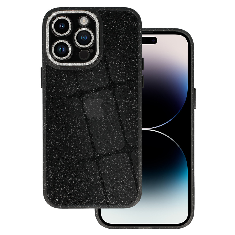Puzdro na mobilný telefón s trblietkami pre Iphone 13 Pro Max čierne