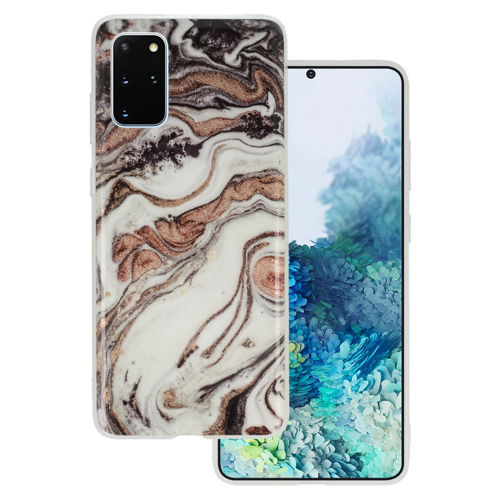 Mramorové trblietavé puzdro pre Samsung Galaxy S20 Plus Design 1