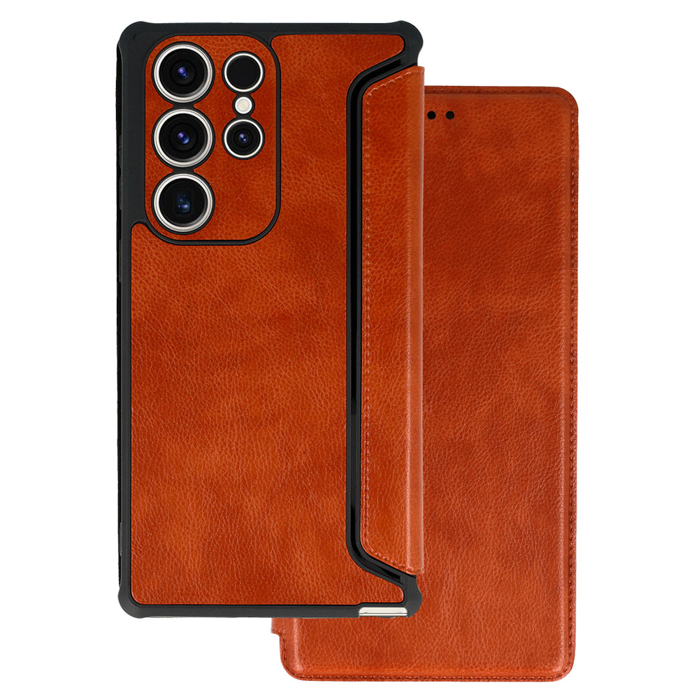 Kožené puzdro Razor pre Samsung Galaxy S23 Plus hnedé