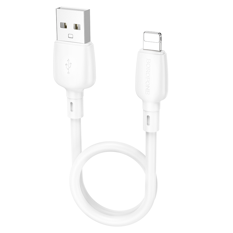 Dátový kábel Borofone BX93 Super - USB na Lightning - PD 20W 0,25 m biely