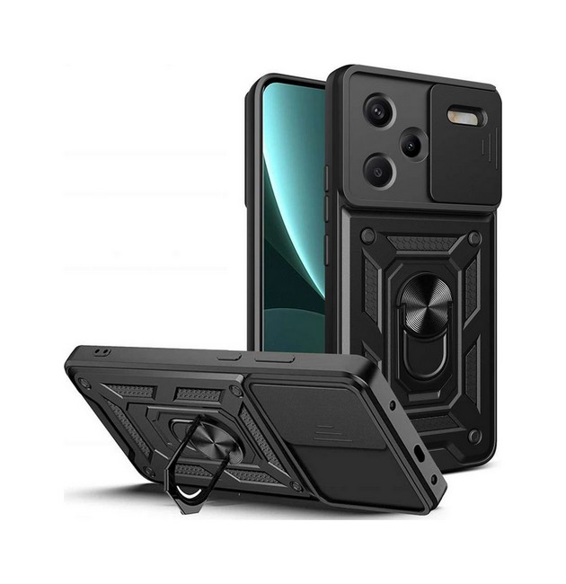 Ultra odolný zadný kryt Armor Lens na Xiaomi Redmi Note 13 Pro + 5G čierny