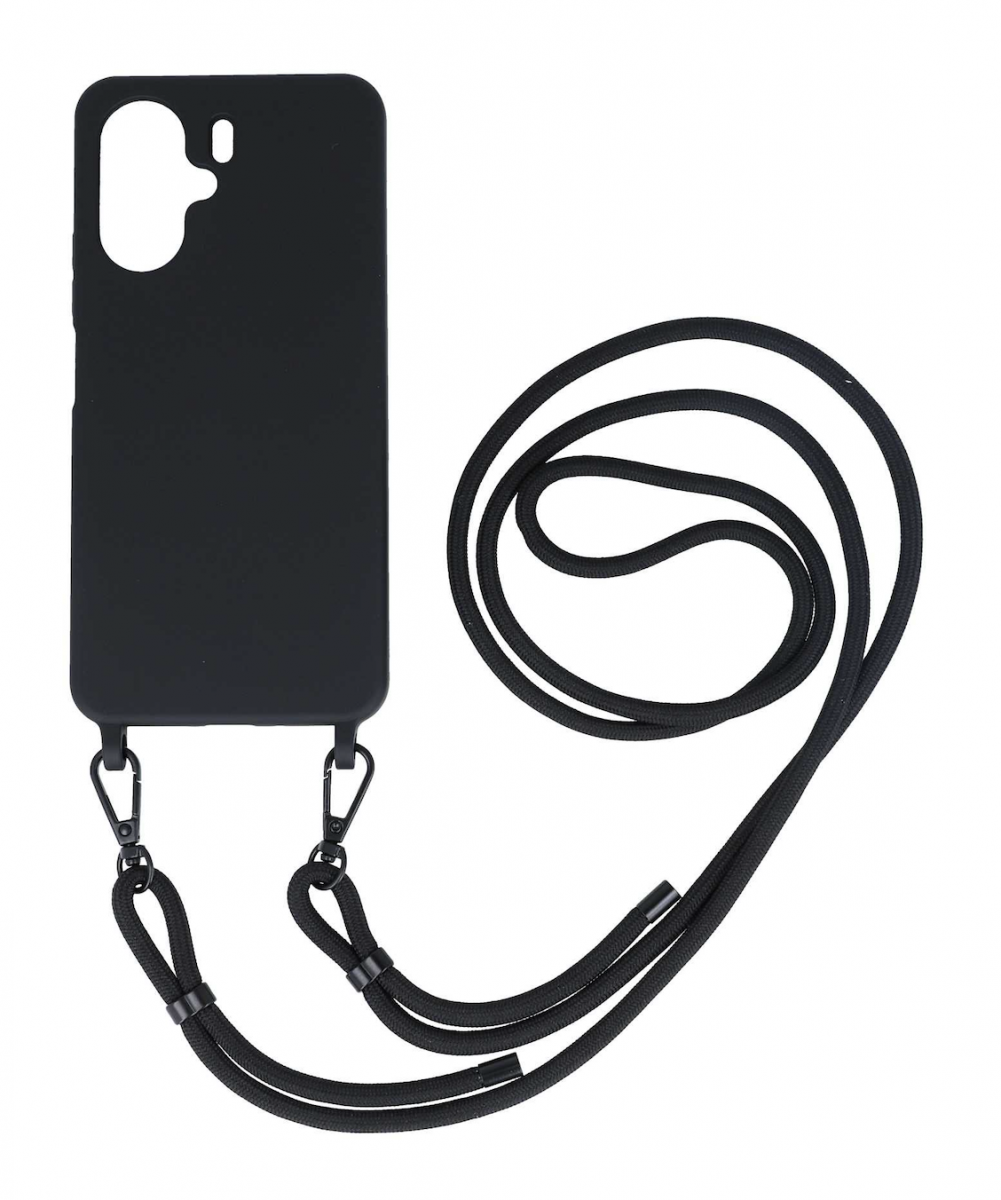 Zadný kryt Simple na Xiaomi Redmi 13C čierny so šnúrkou