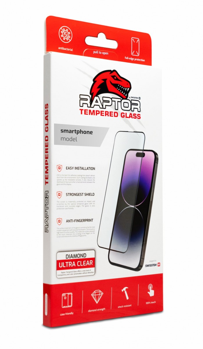 Swissten Raptor 3D tvrdené sklo pre Samsung S24 Plus čierne s funkčnou čítačkou odtlačkov prstov