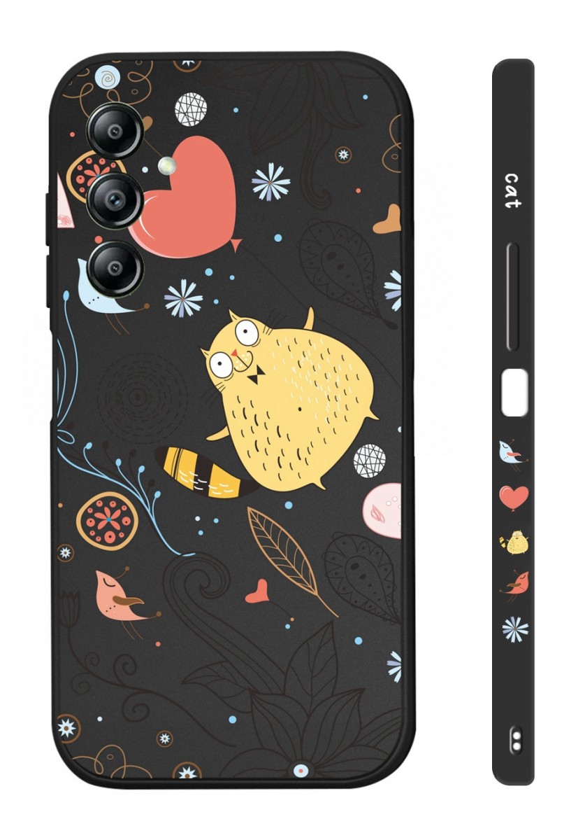 Zadný kryt Design na Samsung A54 5G Mačička čierny