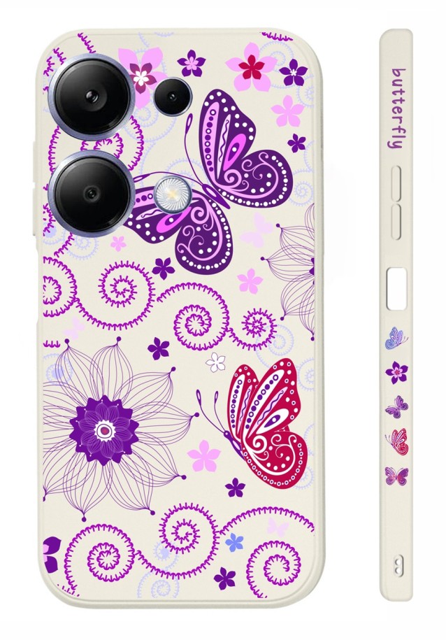 Zadný kryt Design na Xiaomi Redmi Note 13 Pro Fialoví motýliky