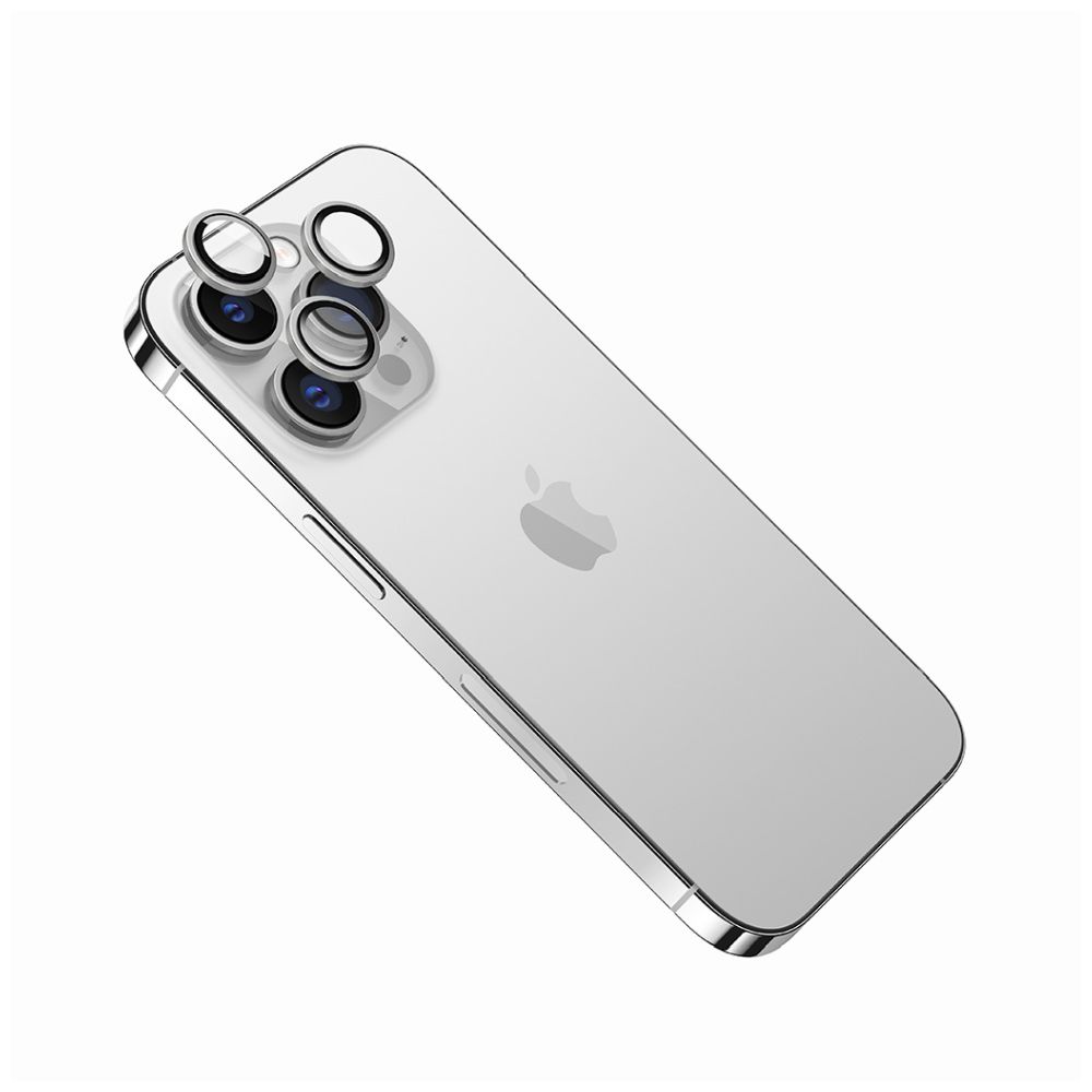Sklo na fotoaparát FIXED pre Apple iPhone 15 Pro/15 Pro Max, strieborné