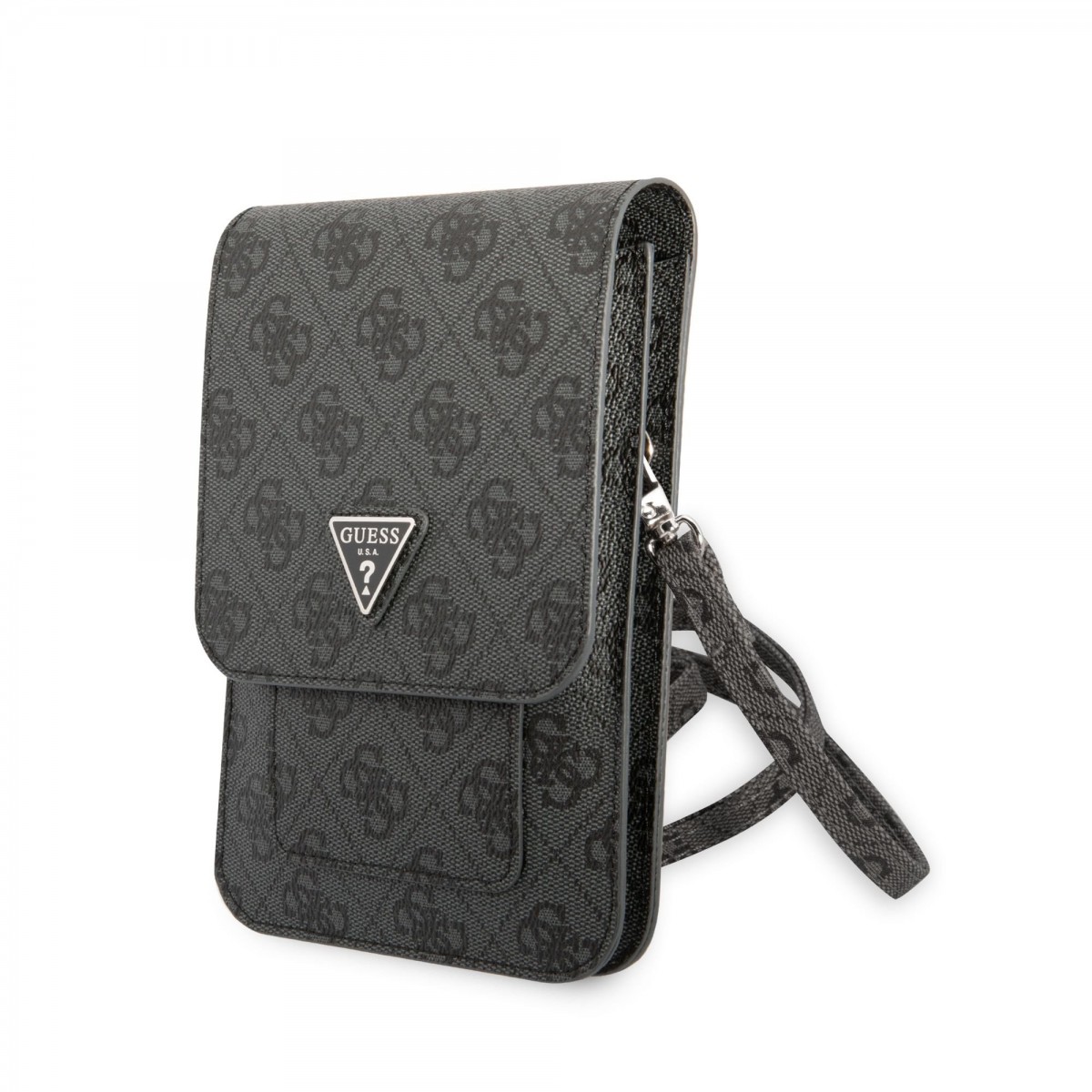 Kabelka na mobil Guess PU 4G Triangle Logo Black