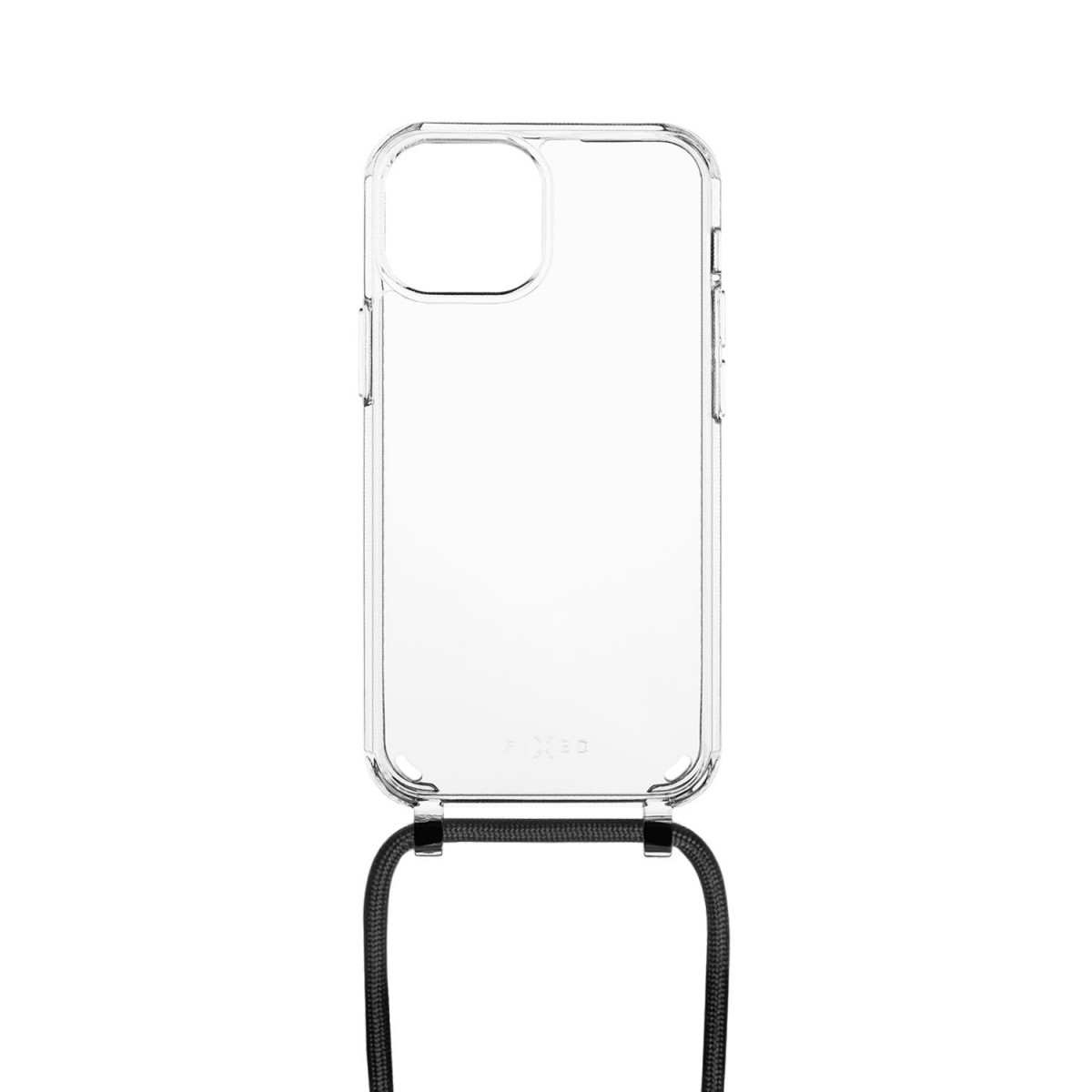 Zadný kryt FIXED Pure Neck s čiernou šnúrkou pre Apple iPhone 13 mini