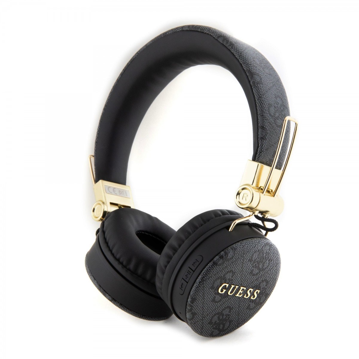 Bezdrôtové slúchadlá Guess PU 4G Metal logo Bluetooth Stereo čierne