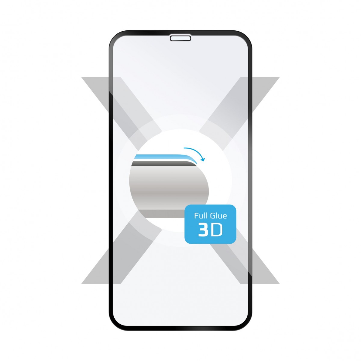 Ochranné tvrdené sklo FIXED 3D Full-Cover pre Apple iPhone X/XS/11 Pro, s lepidlom na celý displej, prachotesné, čierne