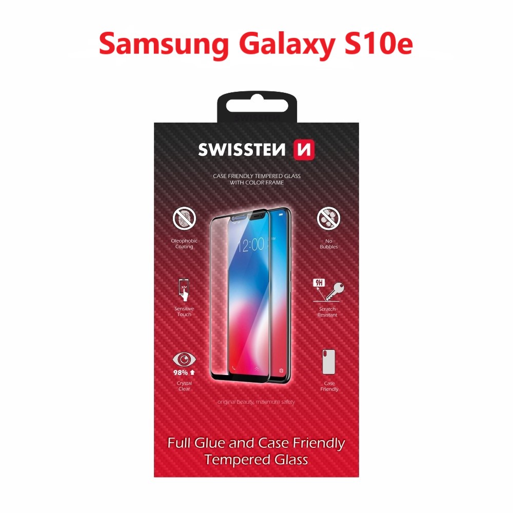 Tvrdené sklo Swissten FullGlue pre samsungu s10e čierne
