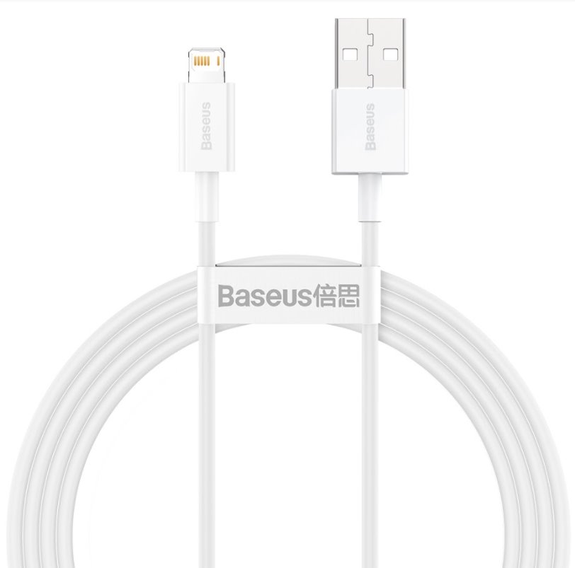 Dátový kábel Baseus CALYS-B02 Superior Fast Charging Lightning 2.4A 1.5m White