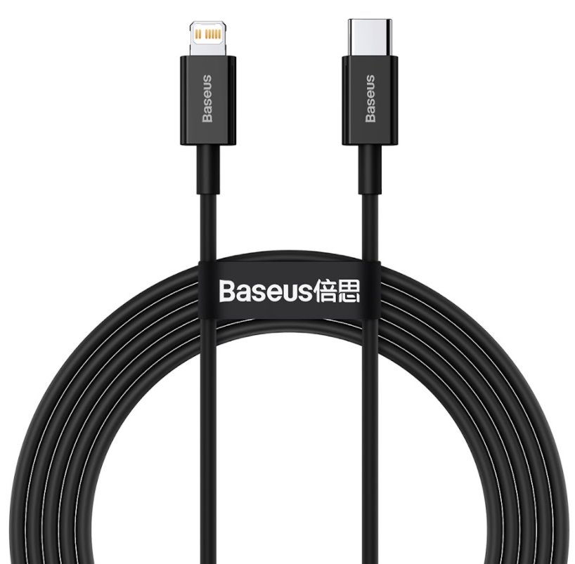 Dátový kábel Baseus CATLYS-C01 Superior Fast Charging USB-C to Lightning 20W 2m Black