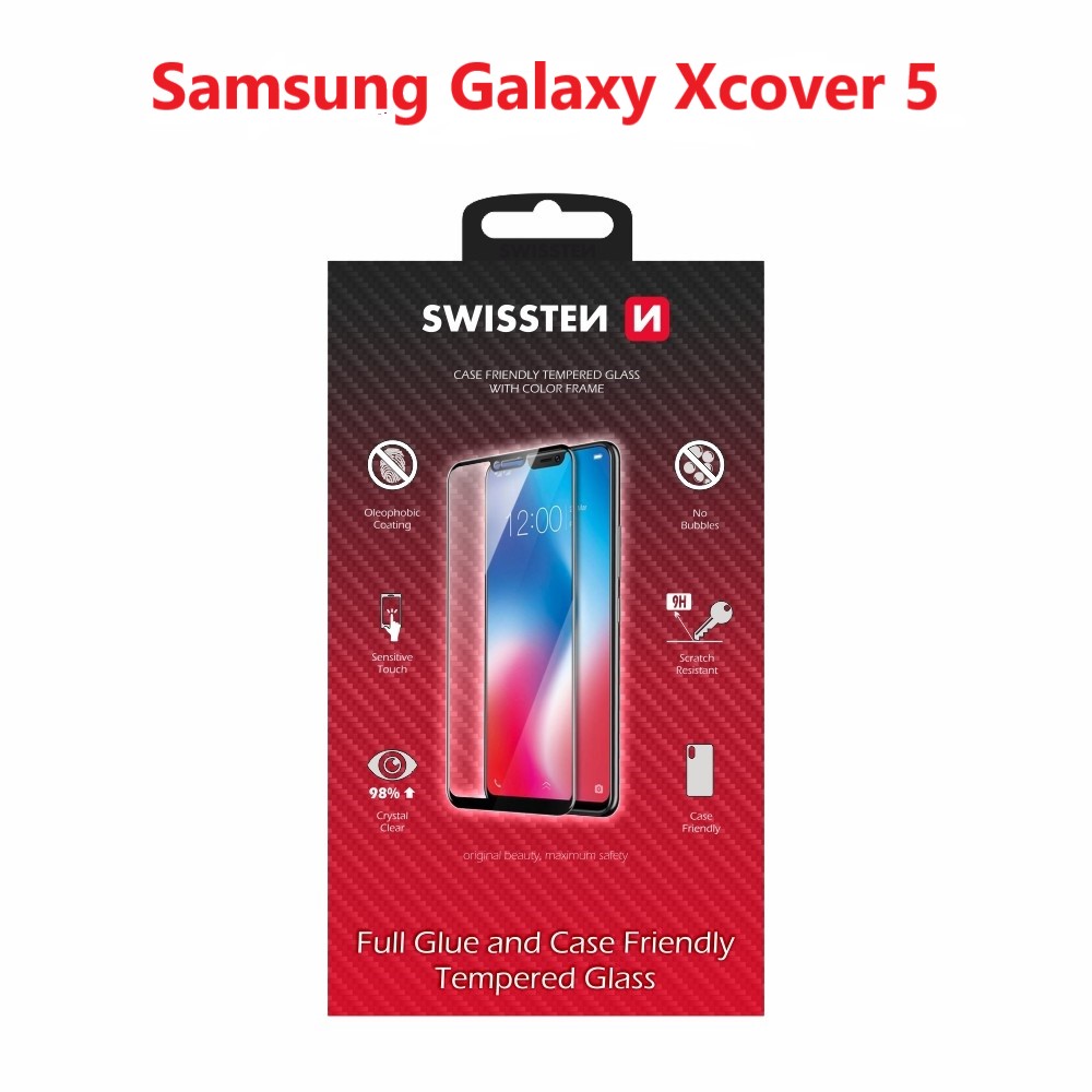 Tvrdené sklo Swissten Full Glue na samsung xcover 5 čierne