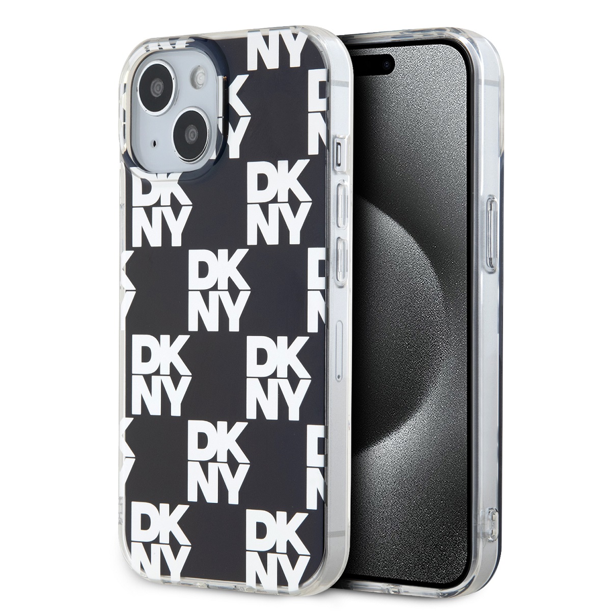 Zadný kryt DKNY PC/TPU Checkered Pattern pre iPhone 15 Black