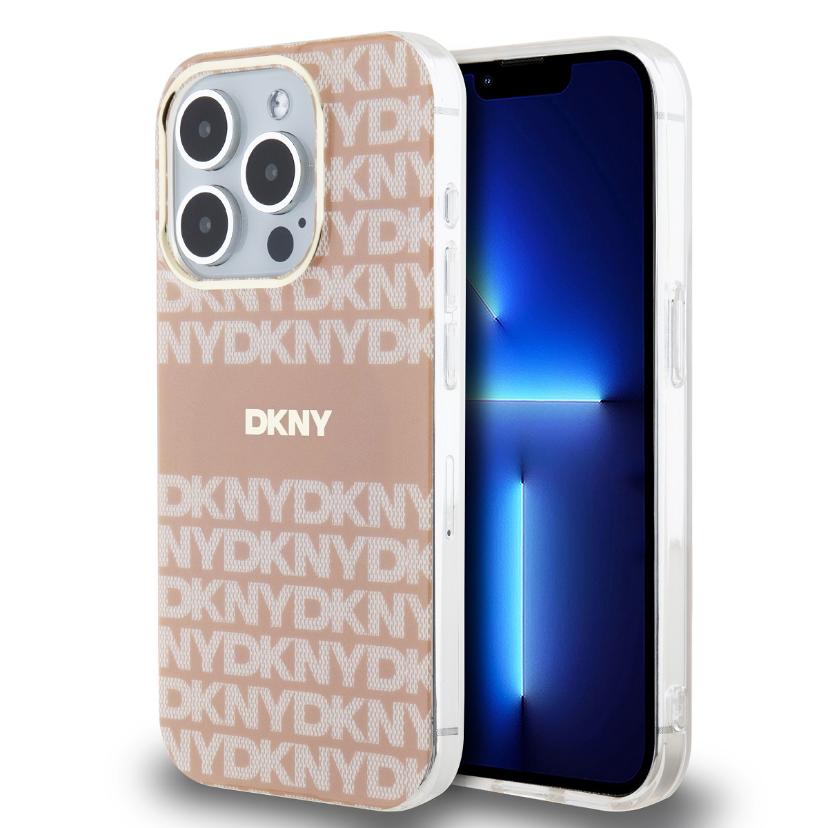 Zadný kryt DKNY PC/TPU Repeat Pattern Tonal Stripe Magsafe pre iPhone 13 Pro Pink
