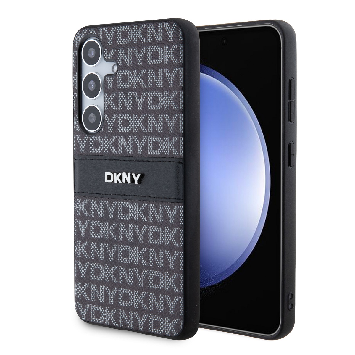 Zadný kryt DKNY PC/TPU Repeat Pattern Tonal Stripe pre Samsung S24 Black