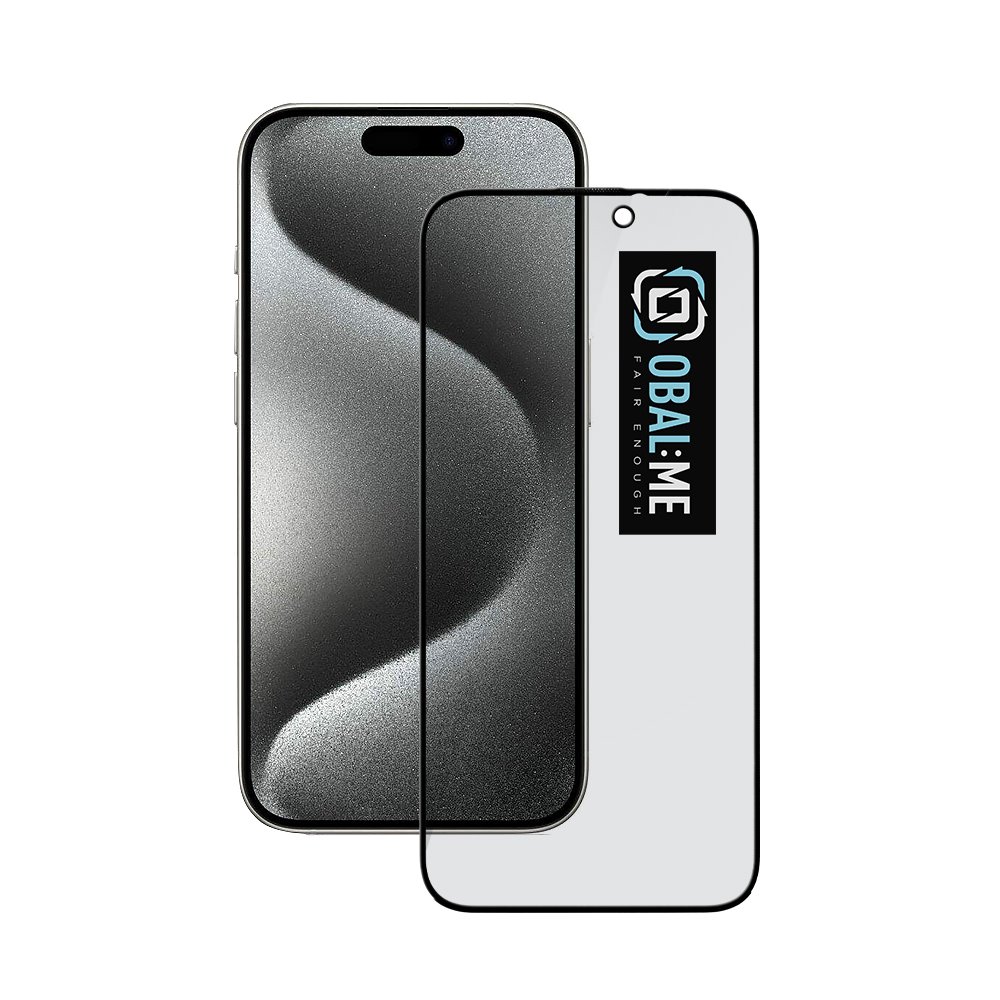 Tvrdené sklo OBAL:ME Privacy 5D pre Apple iPhone 15 Pro Black