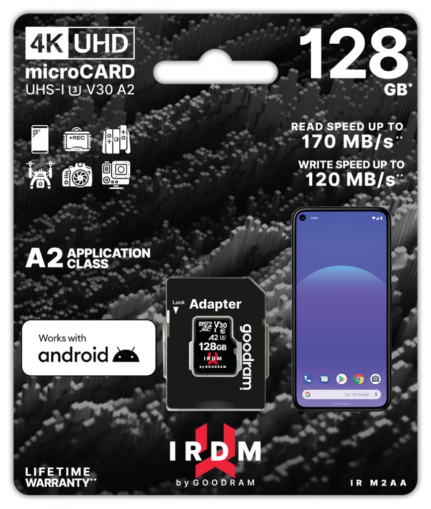 Pamäťová karta GOODRAM IRDM 128GBUHS I U3 V30 A2