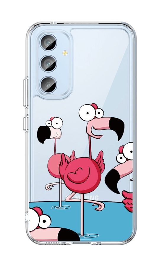 Zadný pevný kryt Image na Samsung A54 5G Cartoon Flamingos