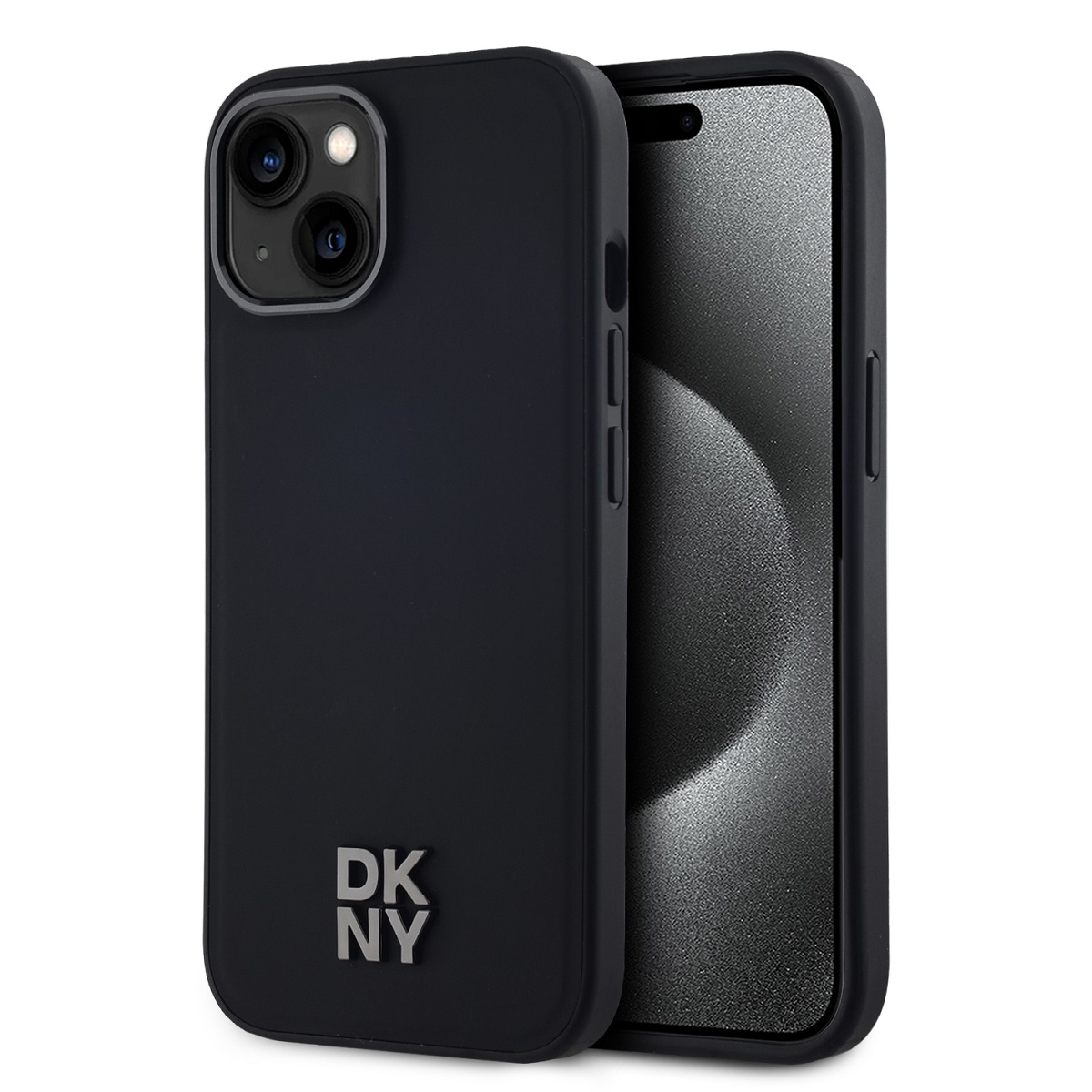 Zadný kryt DKNY PU Leather Stack Logo Magsafe pre iPhone 15 Black