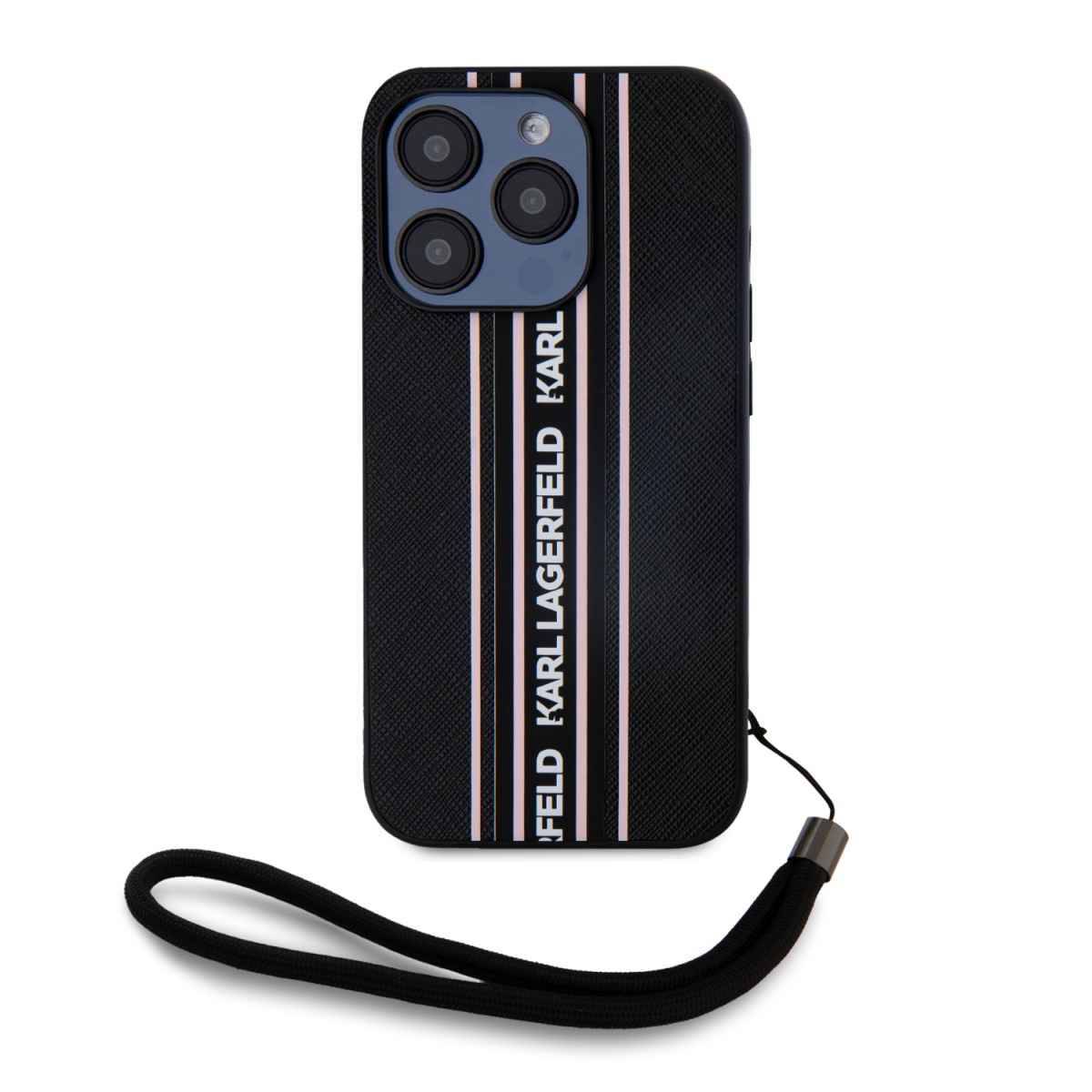 Zadný kryt Karl Lagerfeld PU Saffiano Athleisure Stripe and Strap pre iPhone 15 Pro Max Pink