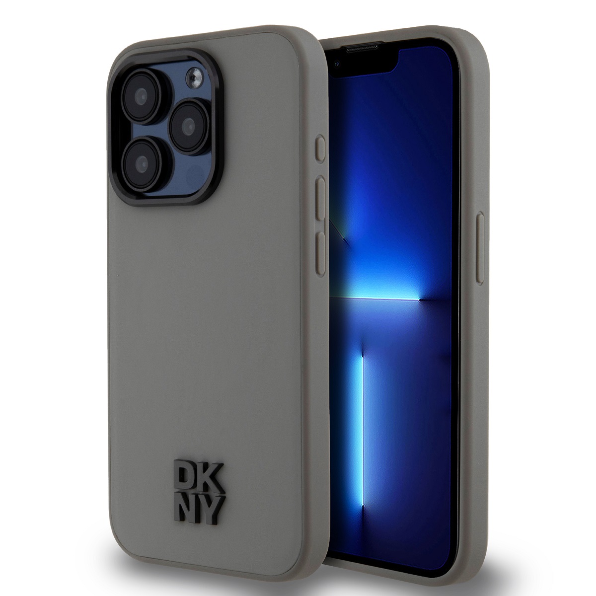 Zadný kryt DKNY PU Leather Stack Logo Magsafe pre iPhone 15 Pro Grey