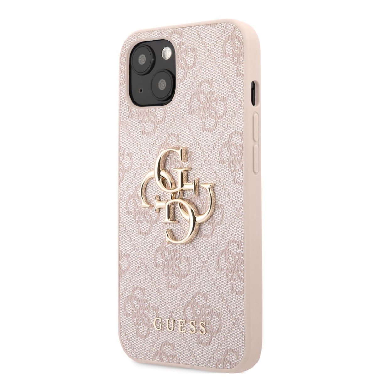 Zadný kryt Guess PU 4G Metal Logo pre iPhone 13 Pink