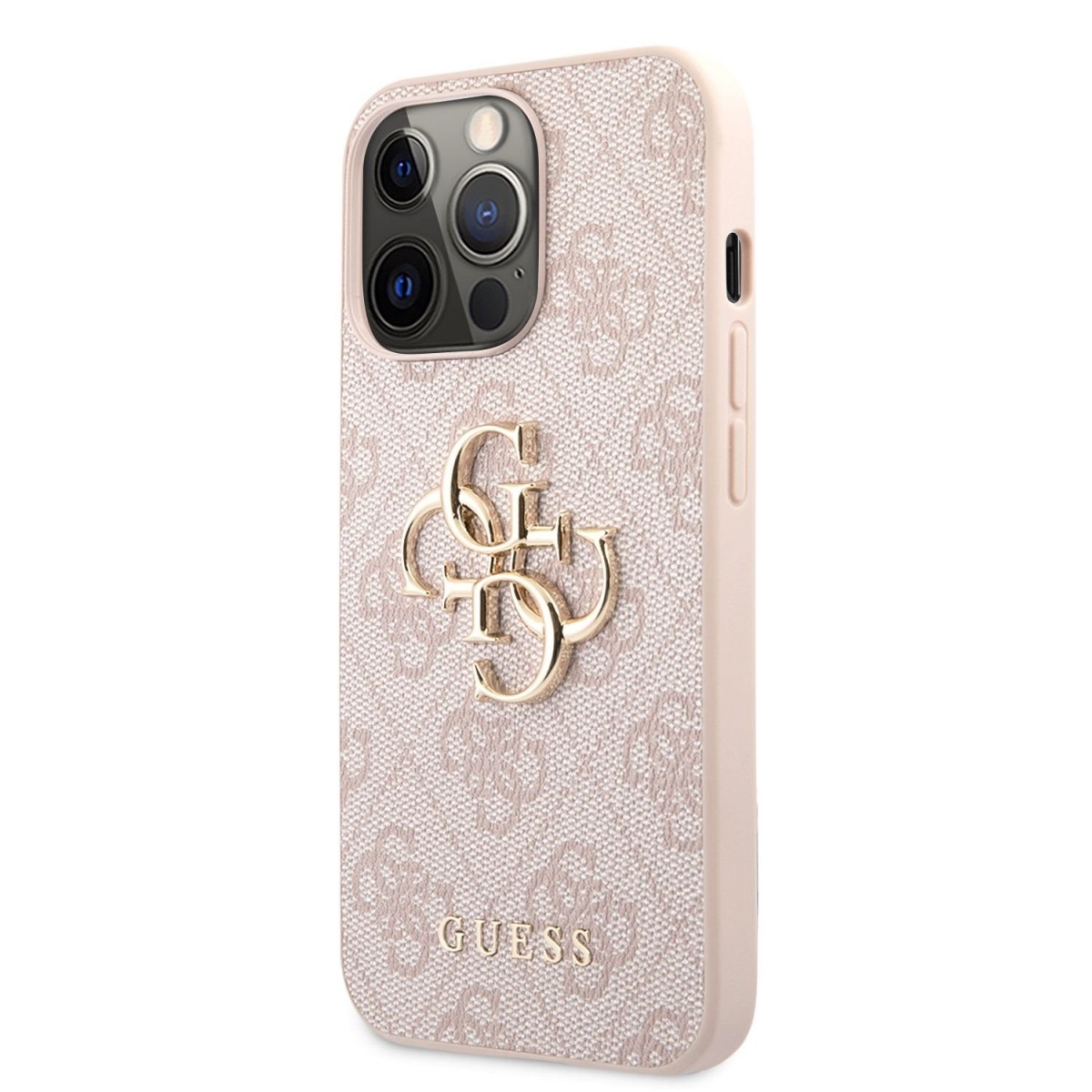 Zadný kryt Guess PU 4G Metal Logo pre iPhone 13 Pro Max Pink