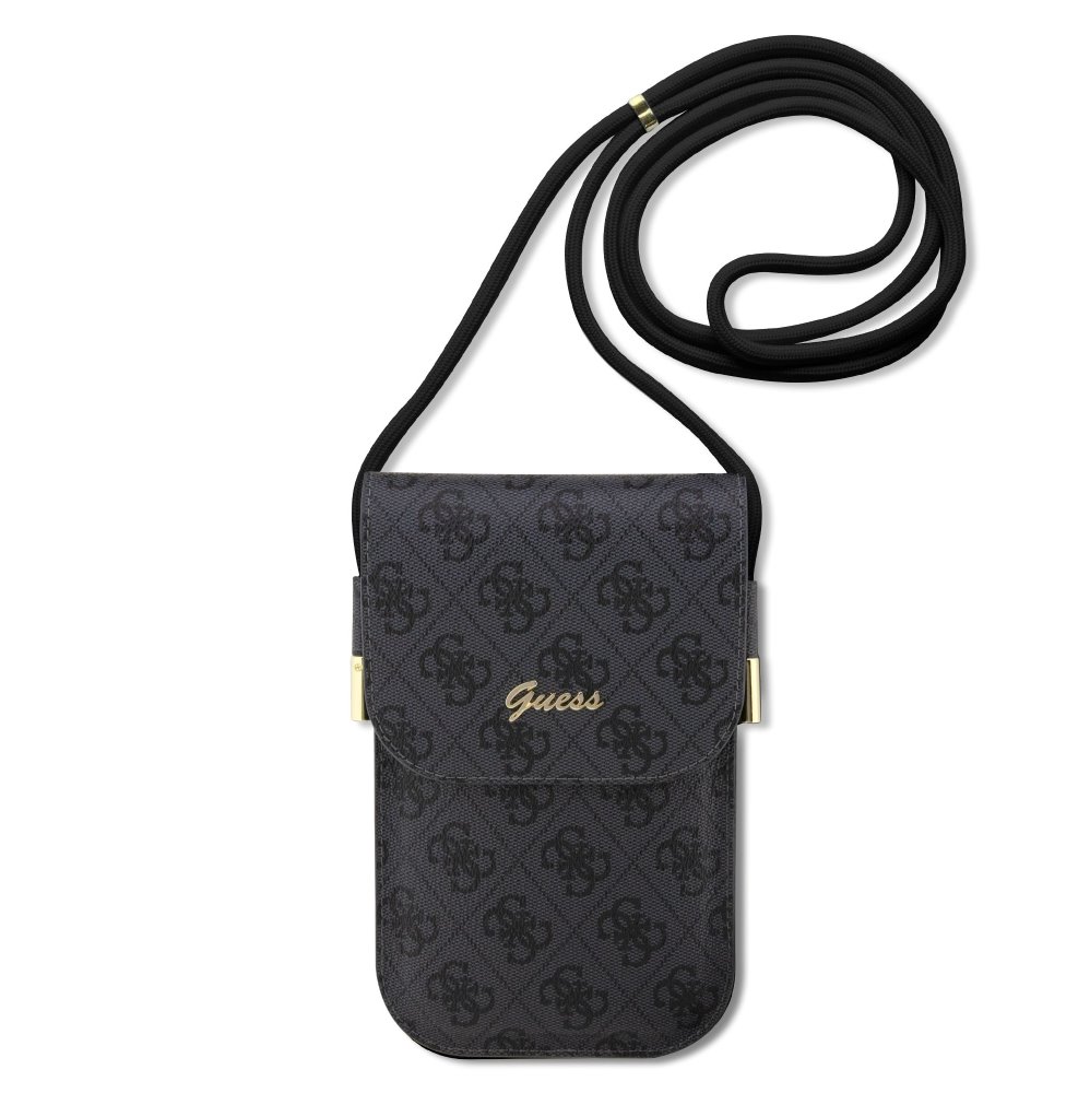 Kabelka na mobil Guess PU 4G Metal Logo Script Black