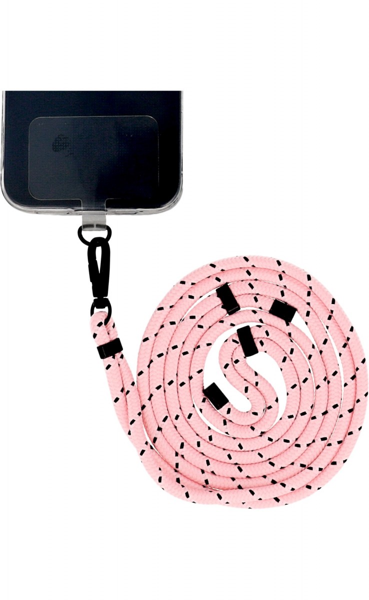 Univerzálna šnúrka Pattern na mobil ružovo-čierna 6 mm