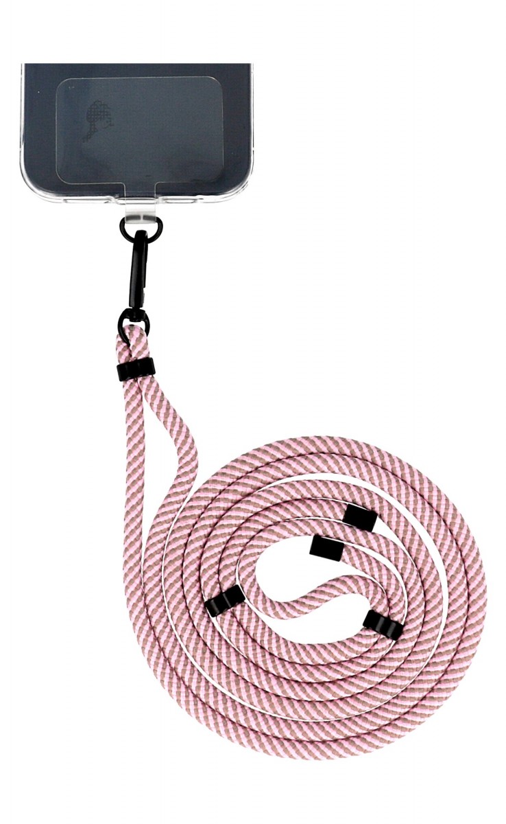 Univerzálna šnúrka Pattern na mobil ružovo-hnedá 6 mm