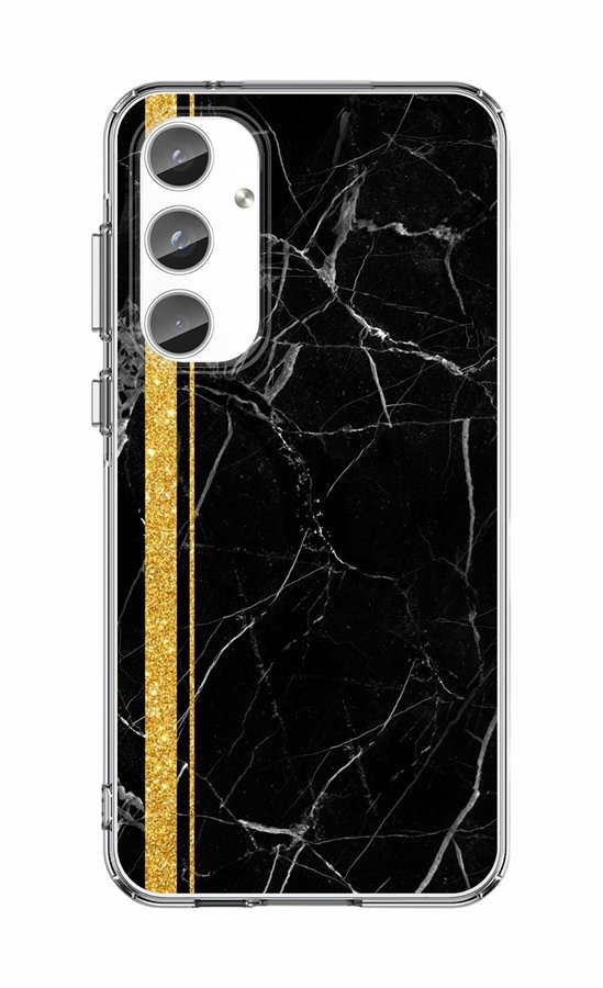 Zadný pevný kryt STYLE na Samsung A55 Mramor čierno-zlatý