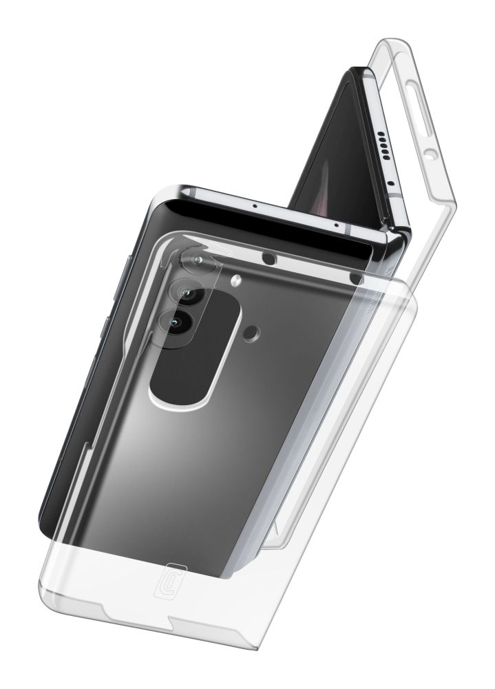 Zadný kryt s ochranným rámom Cellularline Clear Duo pre Samsung Galaxy Z Fold5, číry