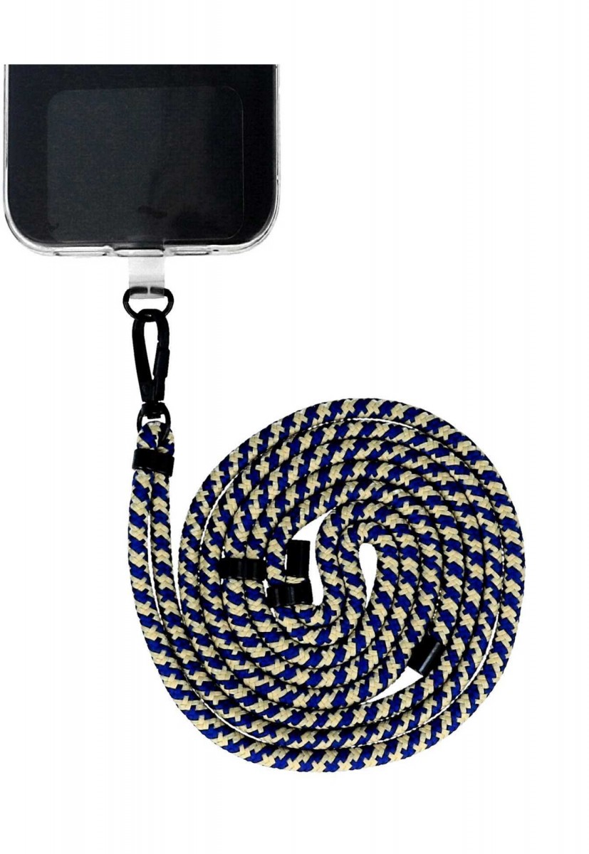 Univerzálná šnúrka Pattern na mobil zlatomodrá 6 mm